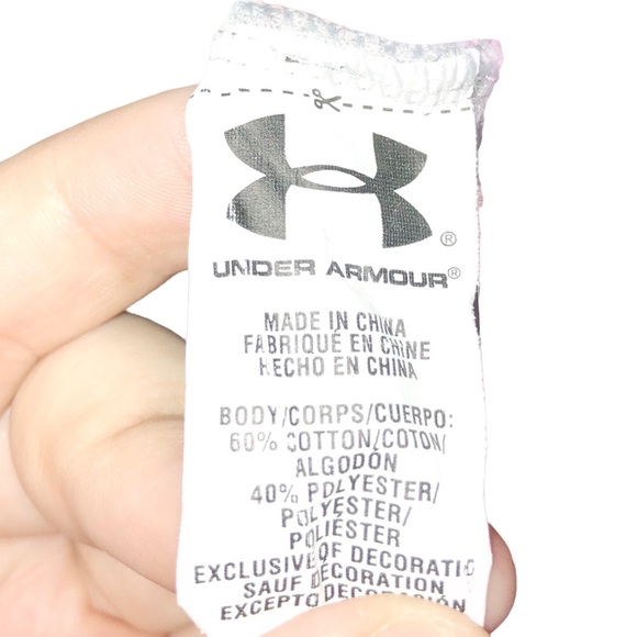 Under Armor Breast Cancer Awareness V Neck Fitted Short Sleeve Heathered T Shirt - Picture 6 of 7